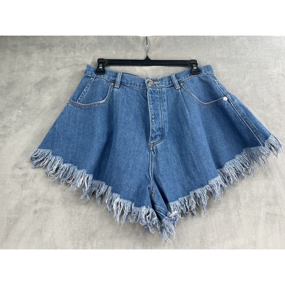 New Free People Harlie Denim Shorties Size 25 Fringe High Rise Jean Shorts - Picture 2 of 7